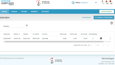 NAV online SZÁMLÁZÓ használatbavételi útmutató - elkészült számla adatai